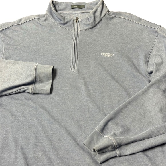 Turtleson Quarter Zip Sweater Mens XL Blue Pullover Embroidered Golf Preppy - Picture 15 of 16